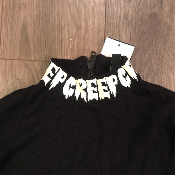 H&M CREEP Glow in The Dark Crop Sweater NWT - Picture 8 of 12
